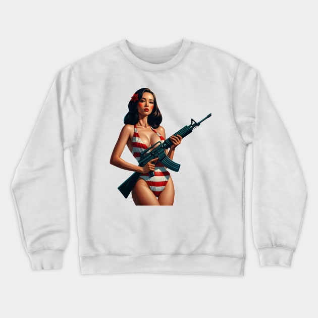 Pinup Girl Crewneck Sweatshirt by Rawlifegraphic